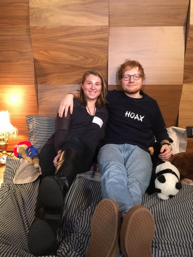 PAHS+graduate+Colleen+Brennan+poses+with+Ed+Sheeran.+