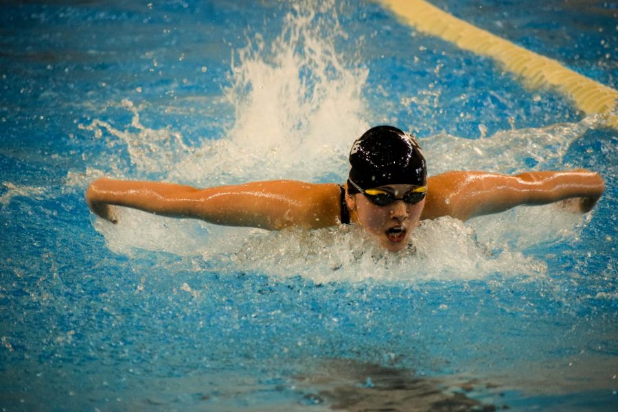 Freshman+Taleah+Ruben+swims+the+100+butterfly+during+the+Schuylkill+League+Championship.