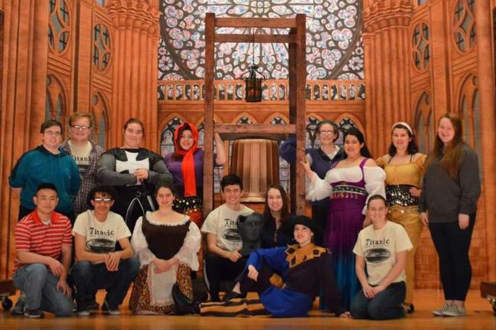 All+of+the+seniors+involved+in+this+years+production%2C+actors%2C+stage+crew%2C+and+musicians%2C+posed+for+a+picture+in+front+of+a+bell+on+stage.+Whether+they+have+participated+in+the+program+all+four+years+or+are+freshman+in+the+program%2C+they+have+all+been+touched+by+it.+Senior+Payton+Renninger+said%2C+%22When+I+was+a+freshman%2C+I+never+thought+that+I+would+ever+participate+in+Drama+Club+since+I+would+always+get+nervous+to+perform+in+front+of+people.+Never+would+I+have+thought+of+having+the+part+I+had.+It+had+brought+me+out+of+my+shell+and+I+was+able+to+experience+so+many+emotions+with+this+club.%E2%80%9D