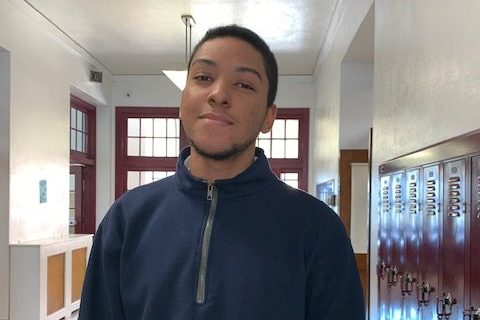 Sophomore Francisco Guerrero is seen outside of study hall. He recently transferred from the Dominican Republic. “I want to see what happens here and if there are any good opportunities for me,” Guerrero said.