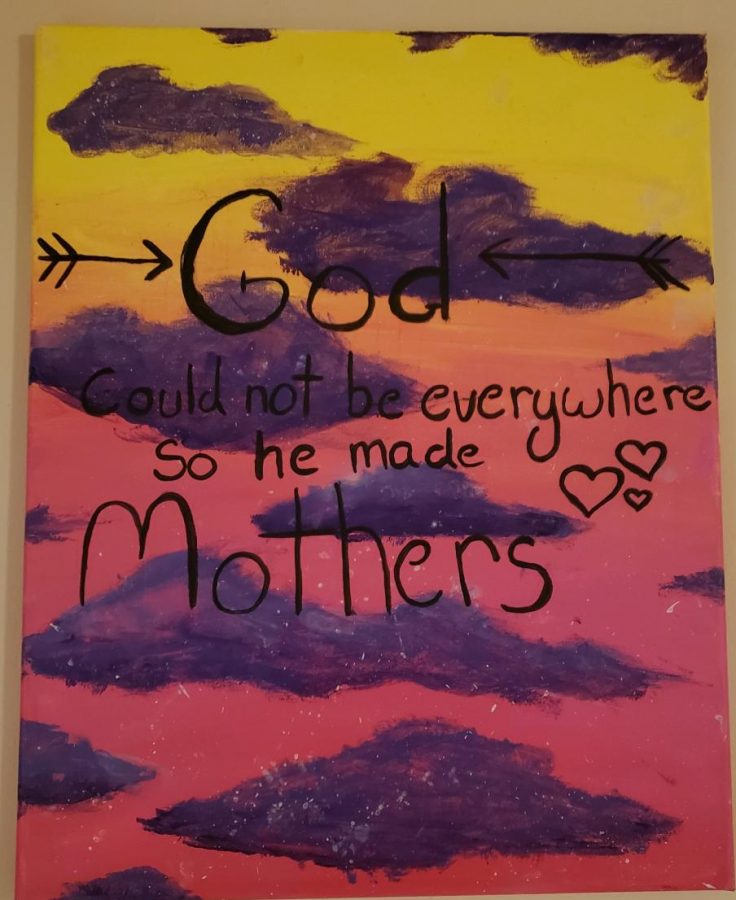 Freshman+Ally+Taylor+painted+this+as+a+gift+for+her+mother.+%22My+mom+really+likes+pink%2C%22+she+said%2C+%22Pink%2C+yellow%2C+and+purple+are+really+nice+colors+to+mix.%22+